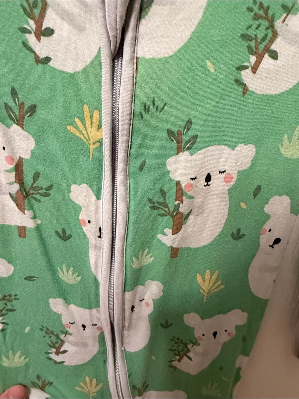 Little Sleepies Mint Green Koala Zip Footed Pajama - Picture 3 of 3